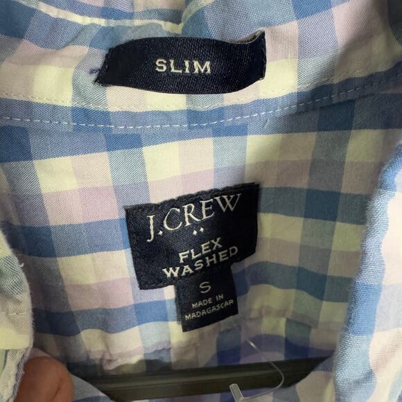 J Crew Slim Flex Washed Gingham Button Up Shirt US Men's S - Picture 3 of 6
